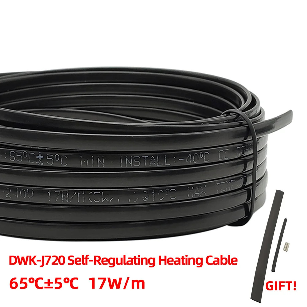 Self Regulating Heating Cable 220V 230V 240V Waterproof Pipe Freeze Copper 10m
