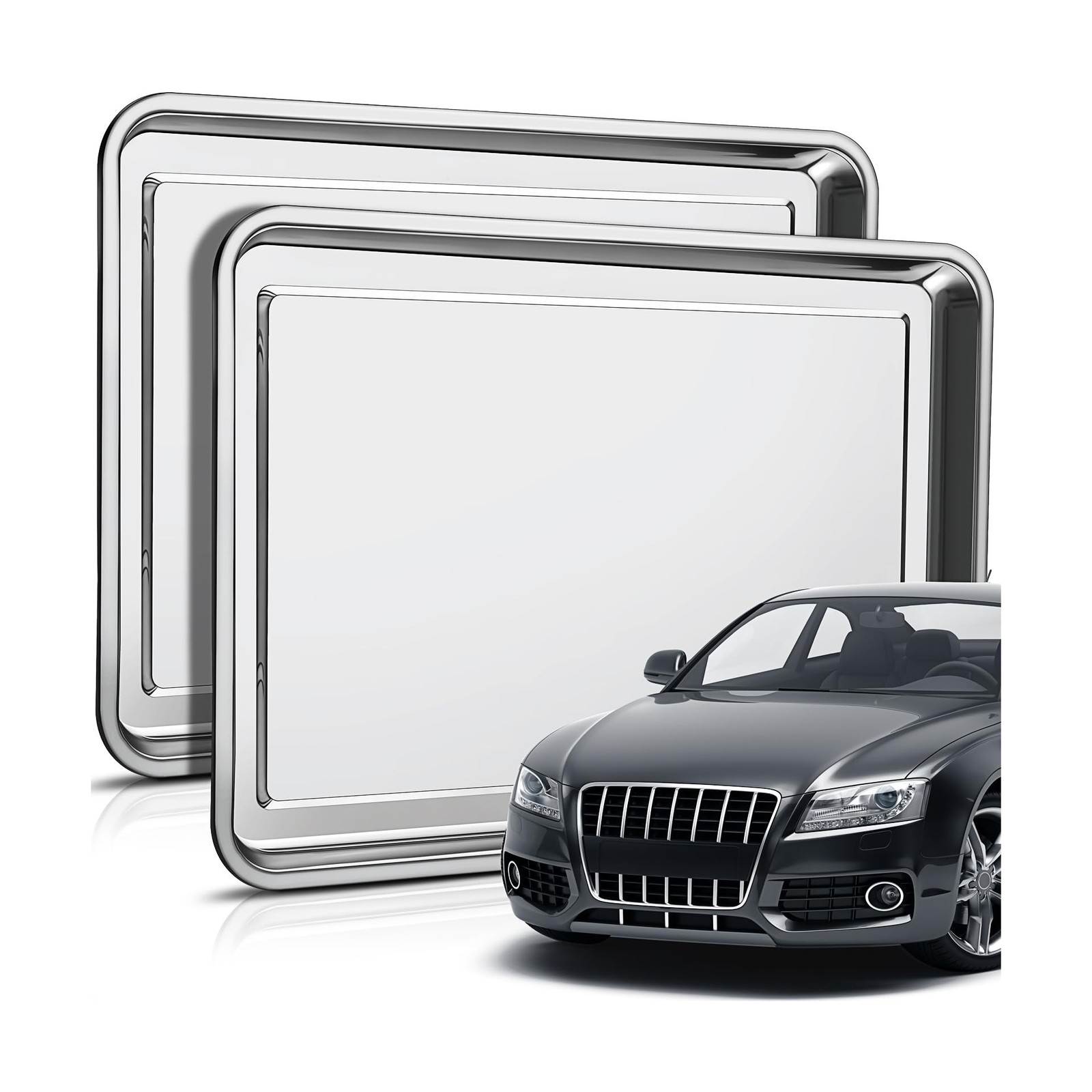 2 Pcs Stainless Steel Oil Drip Pan for Under Car 27.6 x 19.7 Inch Automotive ...