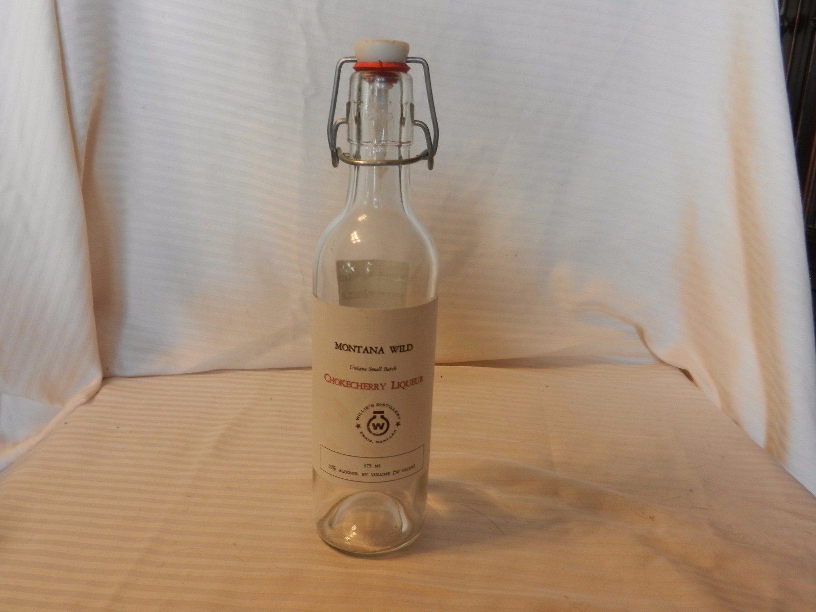 Montana Wild Chokecherry Liqueur Empty Bottle with Cap from Willie's Distillery