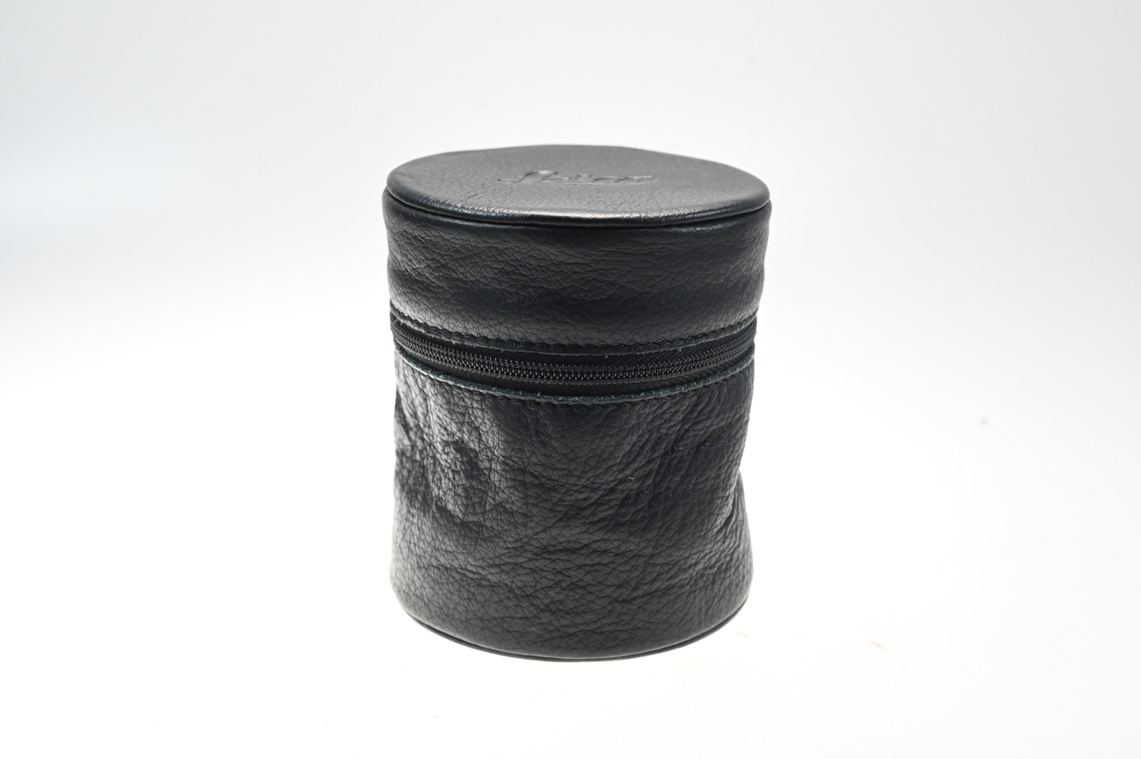 Leica Leitz Black Soft Leather Zipper Lens Case (H-3.75" Dia-3") #G466