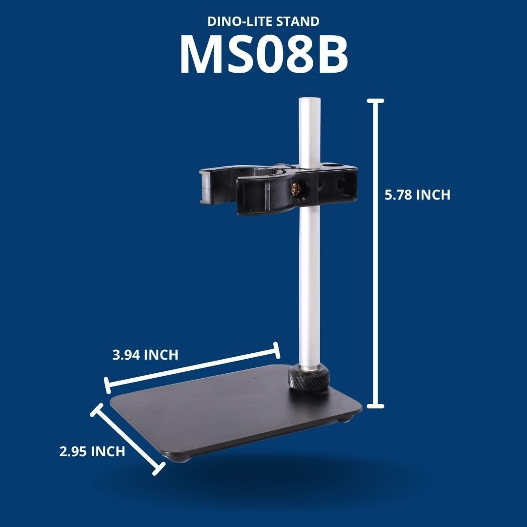 Compact Black Metal Microscope Stand Adjustable Height Travel Friendly Design