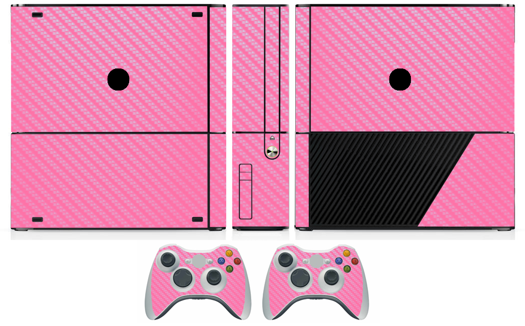 Pink Carbon Fiber Vinyl Skin Sticker for Xbox360 Slim E and 2 controller skins