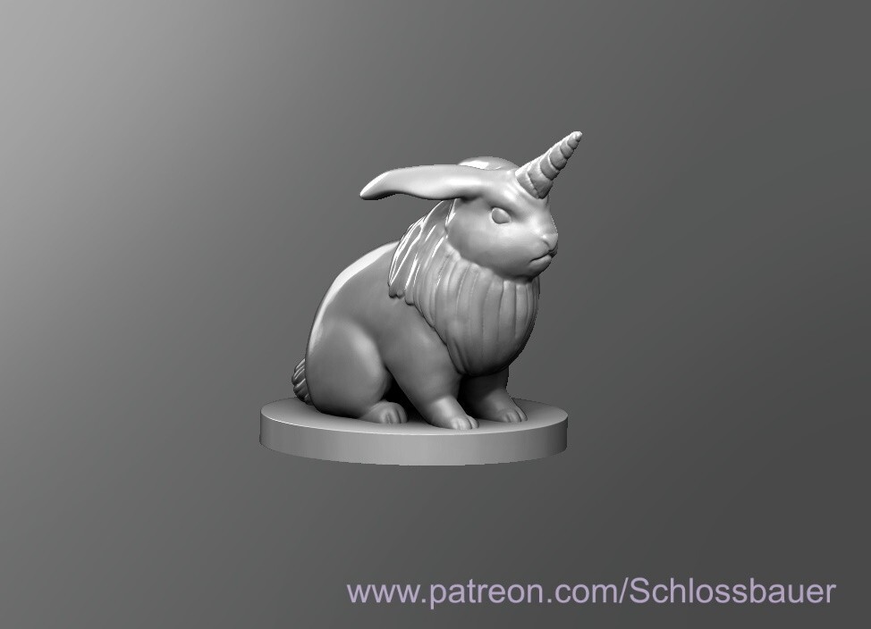 Almiraj Rabbit Bunny Unicorn Creature Monster 28mm Scale DND D&D Miniature SB