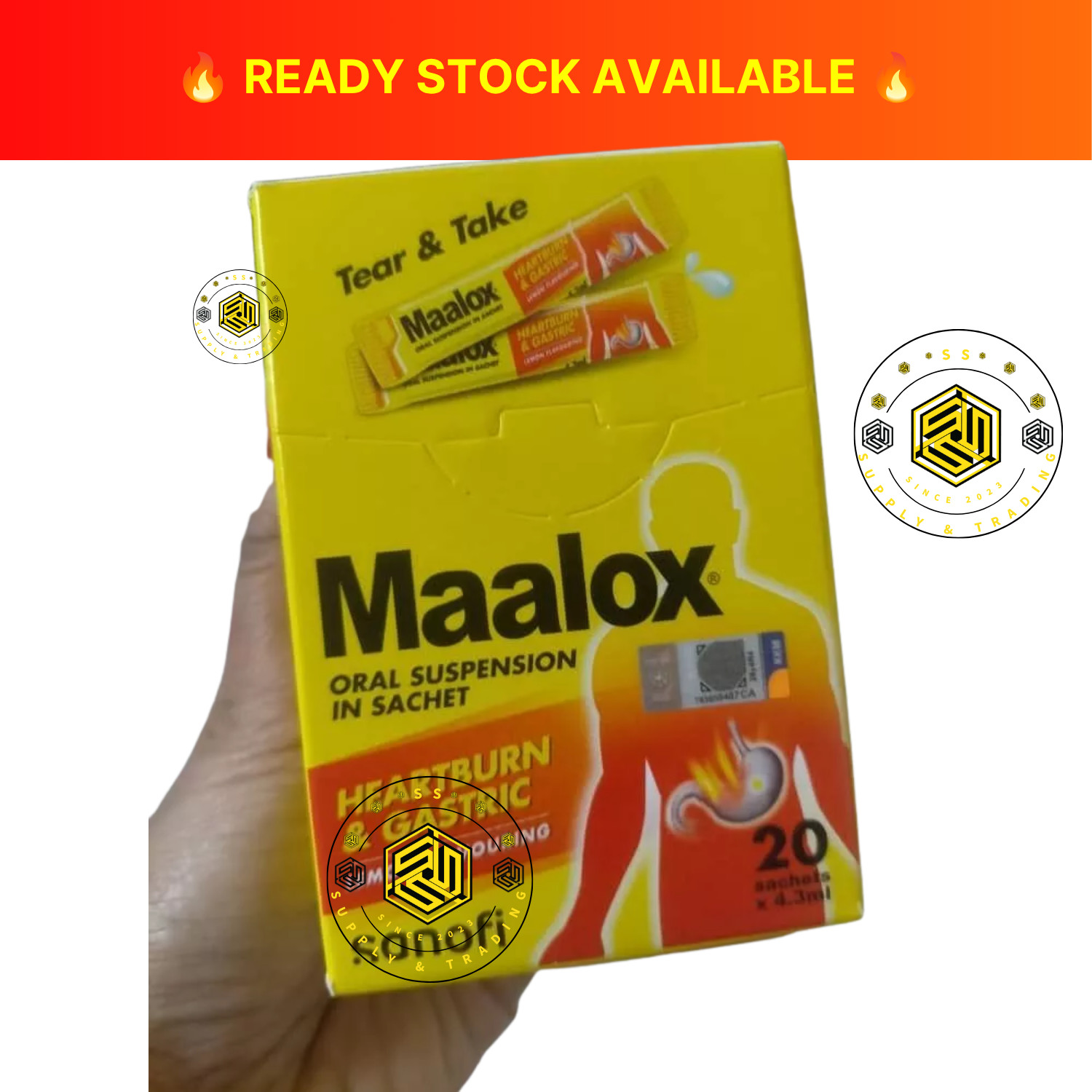 Maalox Oral Suspension In Sachet 20'S x 4.3ML Free Shipping