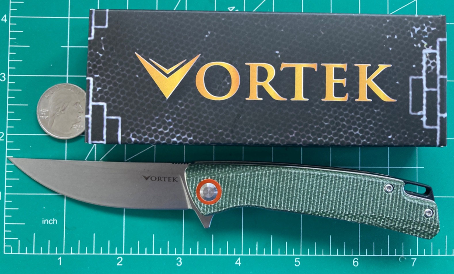 NEW VORTEX NIMBLE FLIPPER POCKET KNIFE LOCK PLAIN BLADE FAST BALL EDC DARK GREEN