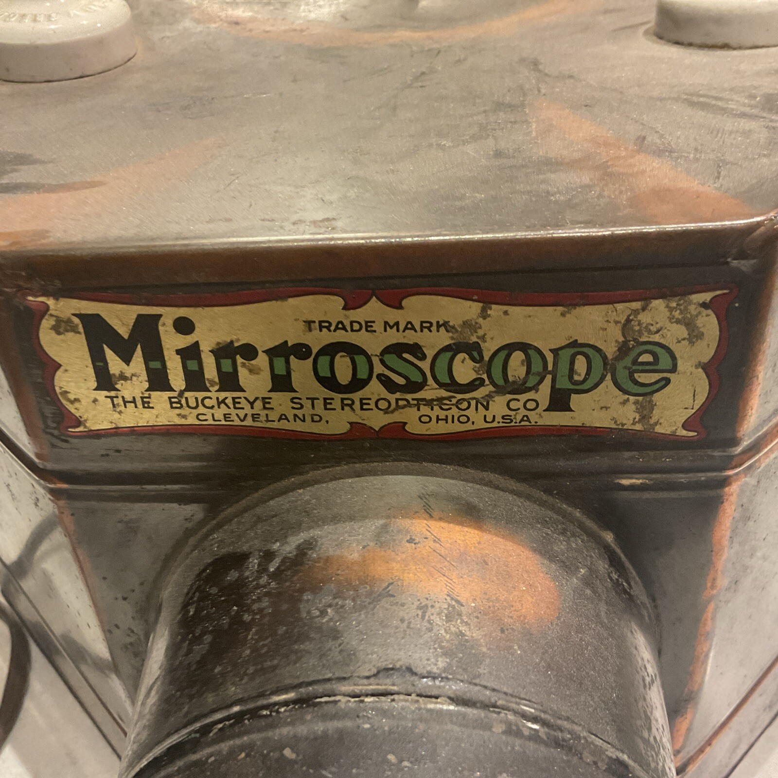 ANTIQUE MAGIC LANTERN MIRROSCOPE