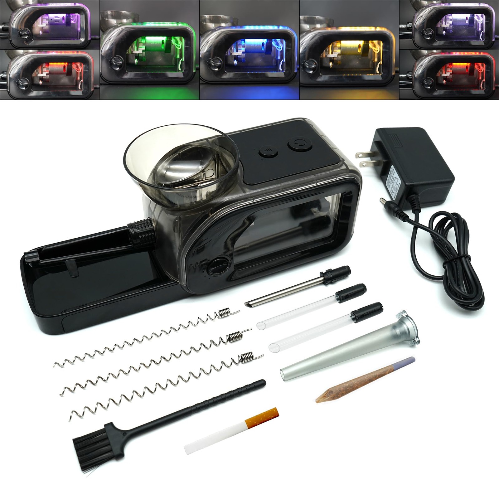 Electric Tobacco Cigarette Rolling Machine, Portable Cone Loader Injector Mac...