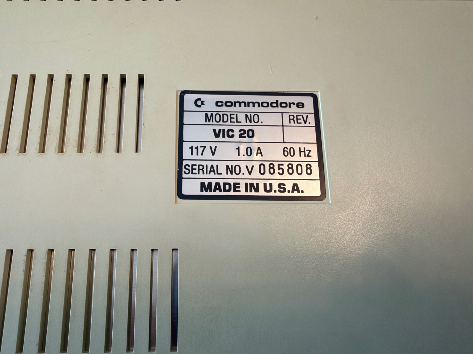 Commodore Vic-20 Computer with Datasette, Power Supply, TV switcher, manuals