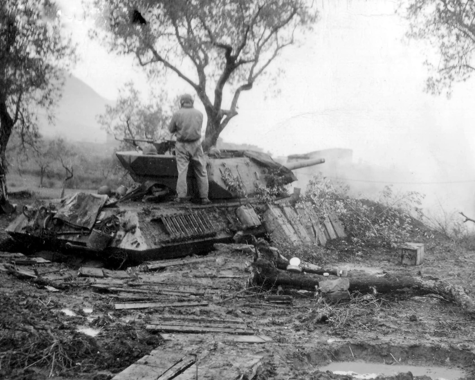 M10 firing as artillery against Germans World War II WWII WW2 8x10 Photo 898c