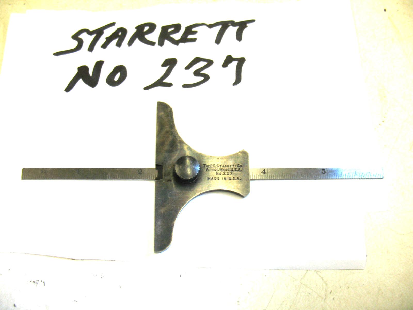 Vintage STARRETT Depth Gage No. 237 Vintage In very nice condition