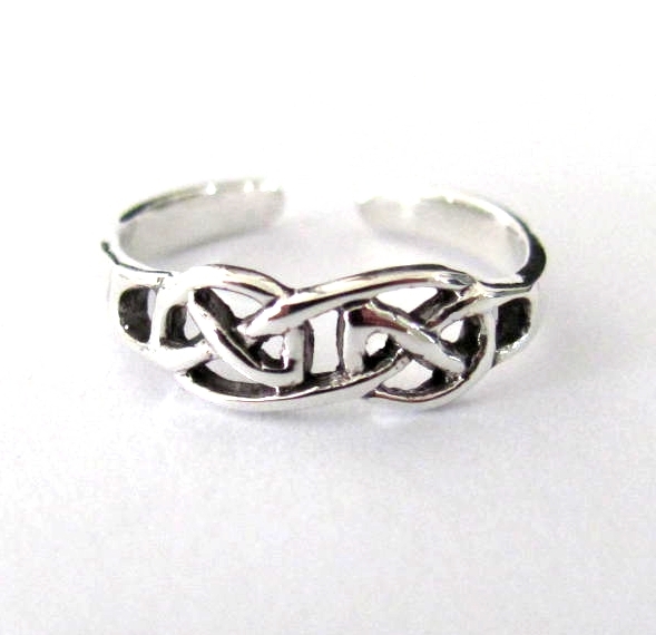 Sterling Silver Celtic double knot adjustable toe ring