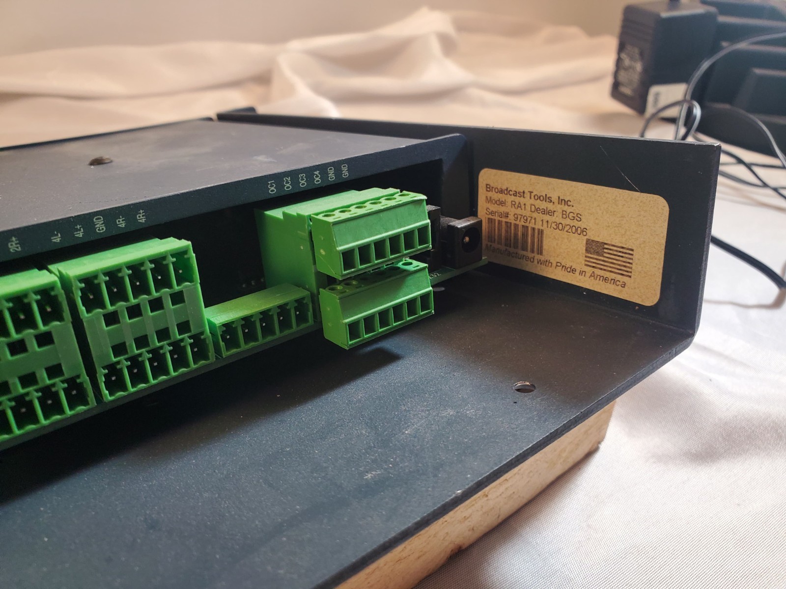 3x Broadcast Tools SS4.1 III Balanced Audio Automation Switcher in Ra-1 Rack