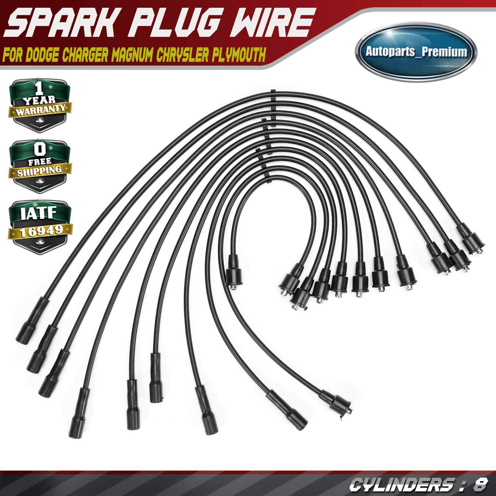 10pcs Spark Plug Wire Sets for Dodge Charger Dart Magnum Chrysler Plymouth Fury