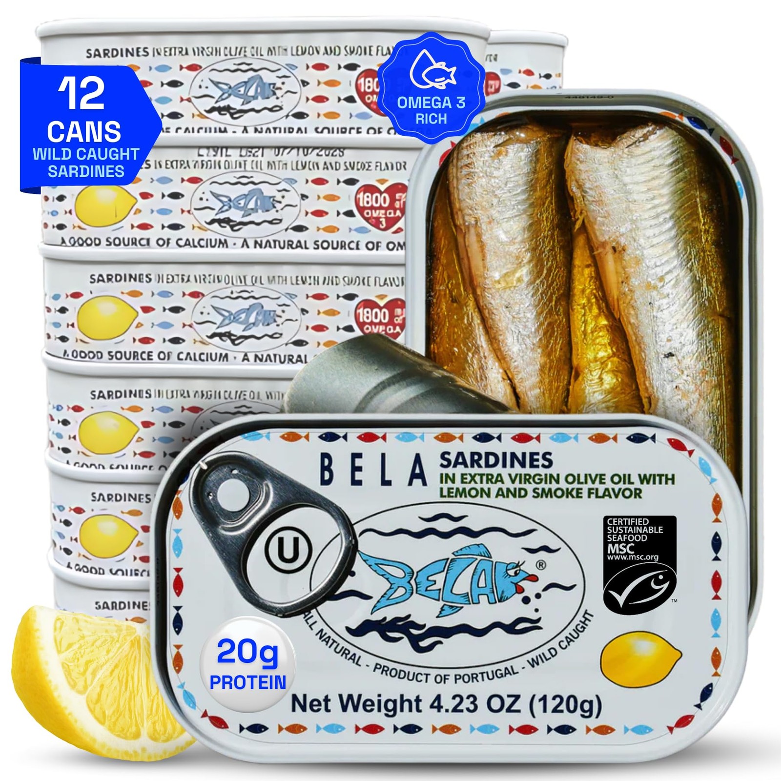 BELA Wild Caught Portuguese Sardines - Lightly Smoked and Marinated in Organic