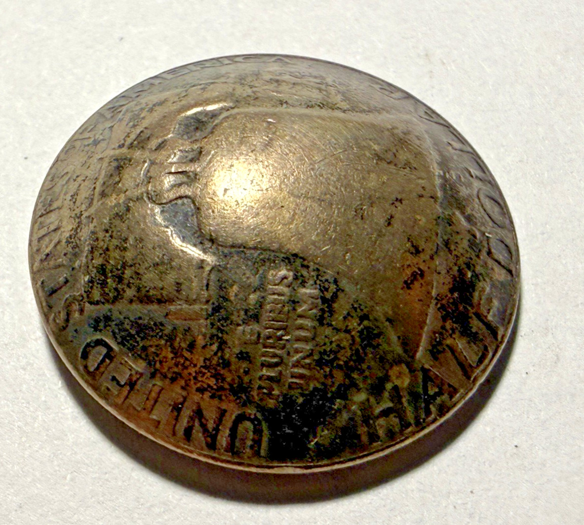 Unique 15g Altered 1962 50C Franklin Silver Half Dollar / Button / B188