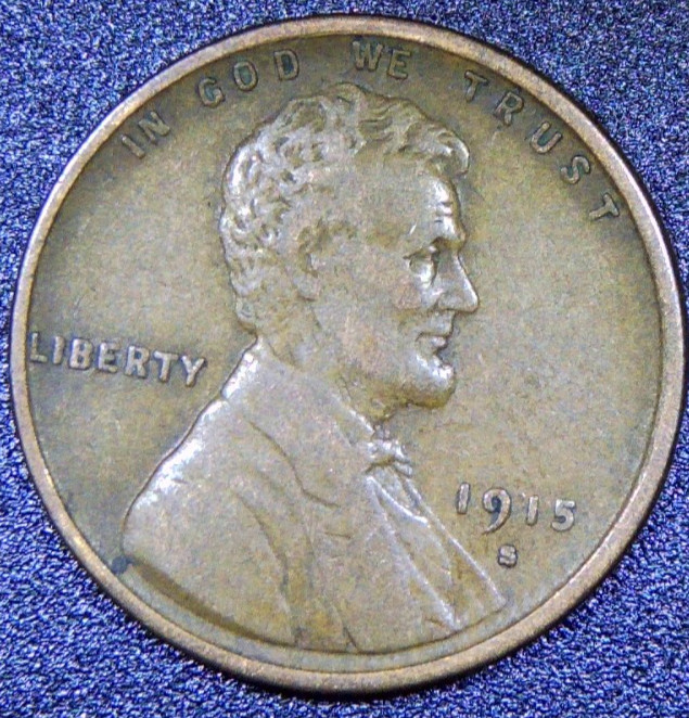 1915 S Lincoln Cent Mid Grade F/VF Wheat Penny Better Date NICE COIN! RC12