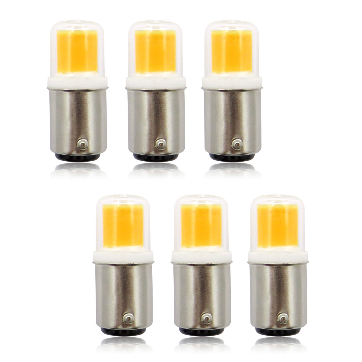 6pcs BA15D LED Light Bulb 1511 COB Lights Lamp 120V Fit Sewing Machine/Kenmore