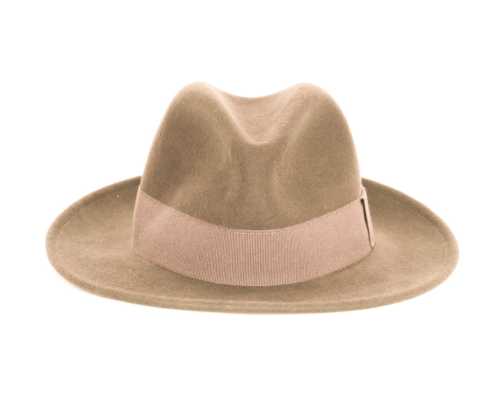 NWT EZZELINO Fedora HAT beige wool felt luxury Italy 61 XL