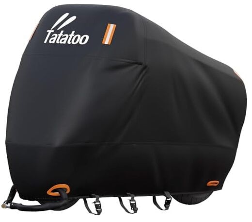 Motorcycle Cover Waterproof Outdoor,Heavy Duty 250cc 5XL - 120" Black
