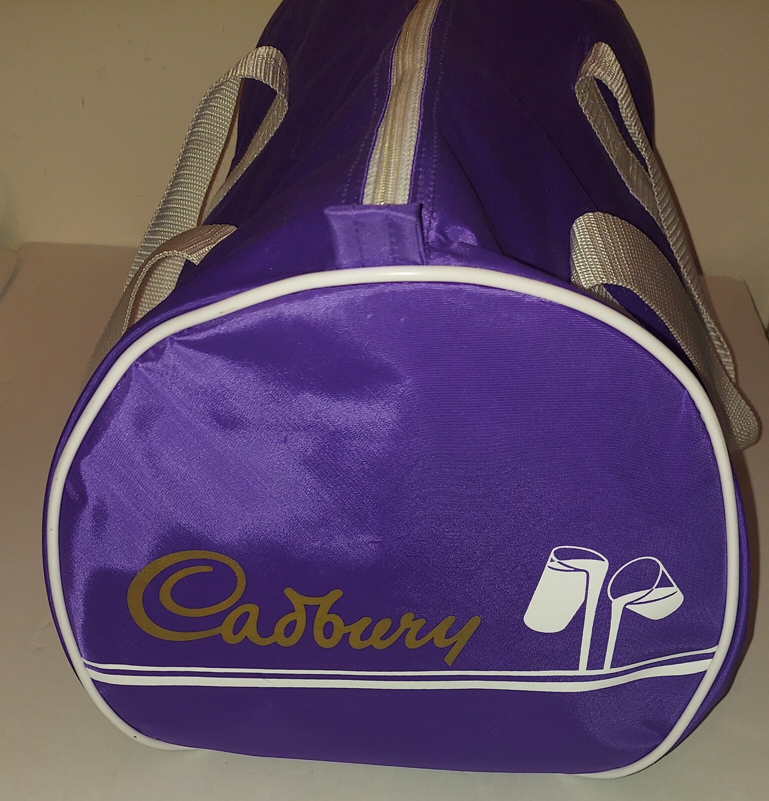 Cadbury Chocolate big purple duffel bag 10x11x19  used. Rare