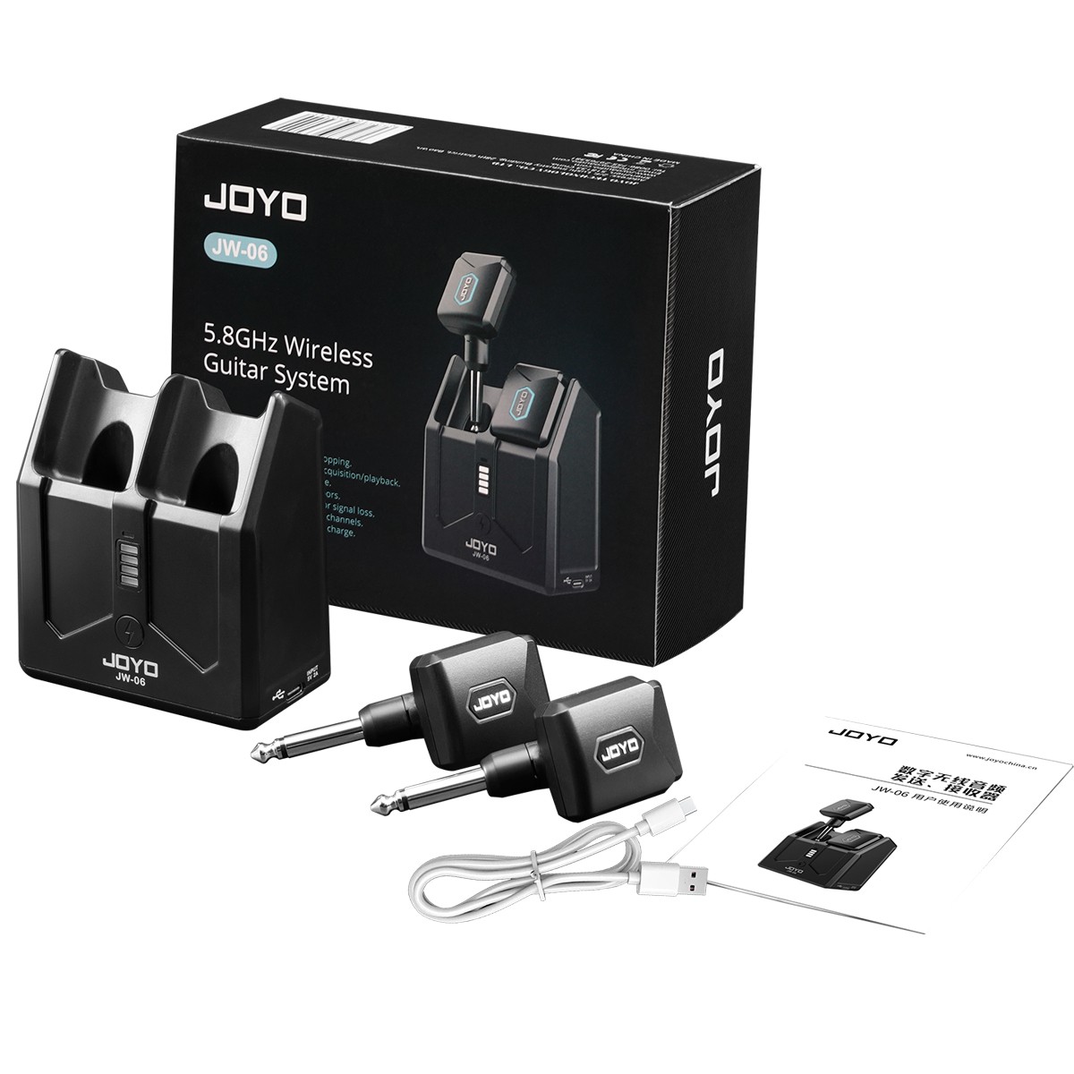 JOYO 5.8Ghz Digital Wireless Guitar System Bass Transmitter Receiver 4 Channel