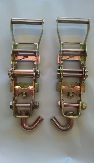 2 RATCHET PAIR, SHORT WIDE HANDLE WITH 5/8 SWIVEL HOOKS f TOWING WRECKER
