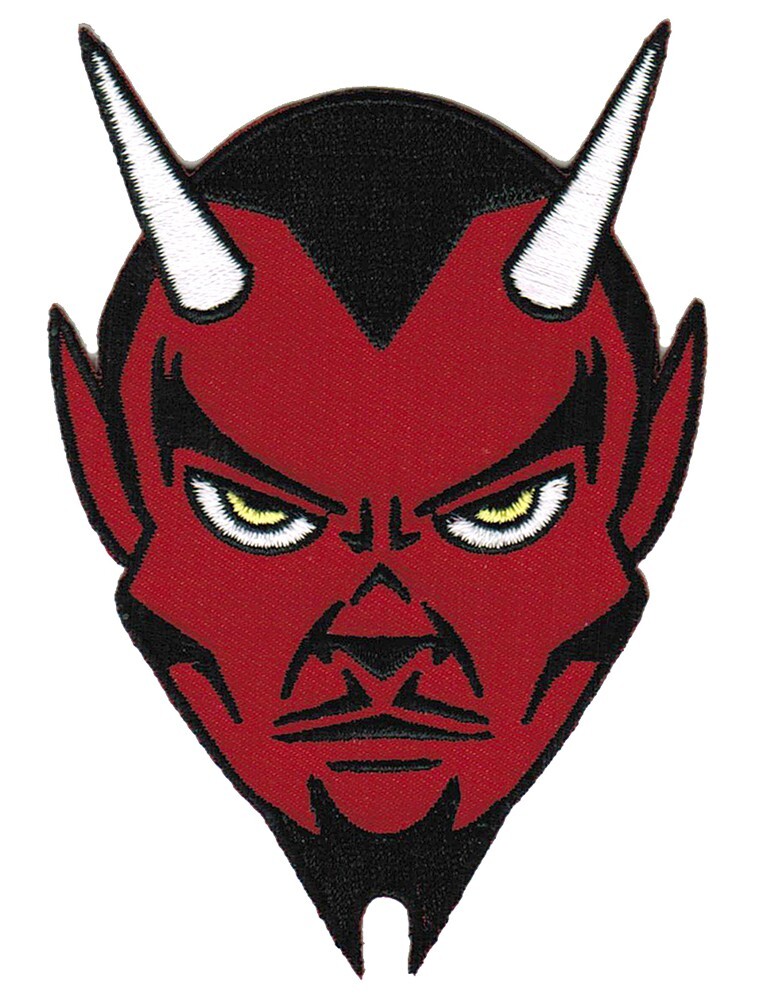RED DEVIL EMBROIDERED PATCH IRON-ON SATANIC EVIL LUCIFER SATAN 666 APPLIQUE