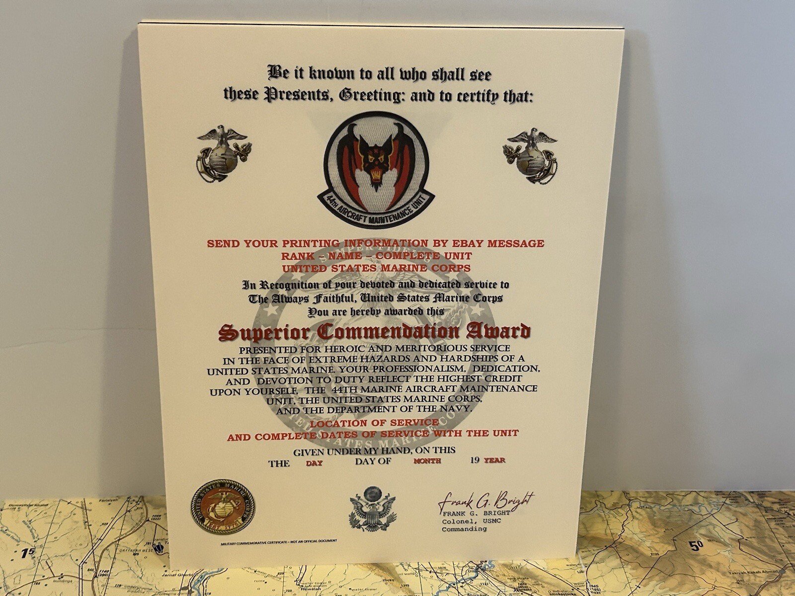 U.S.M.C. / 44TH MARINE AIRCRAFT MAINTENANCE UNIT - SUPERIOR COMMENDATION AWARD