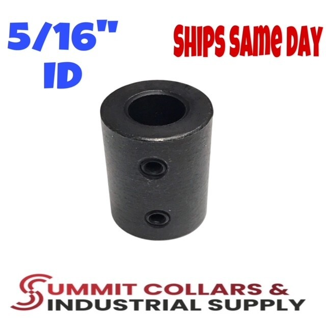 RC-031, (1-EACH) 5/16" RIGID SHAFT SET SCREW COUPLING BLACK OXIDE FINISH