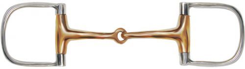 English Saddle Horse Bridle Stainless Steel D Ring Snaffle Bit 5" Copper Mouth