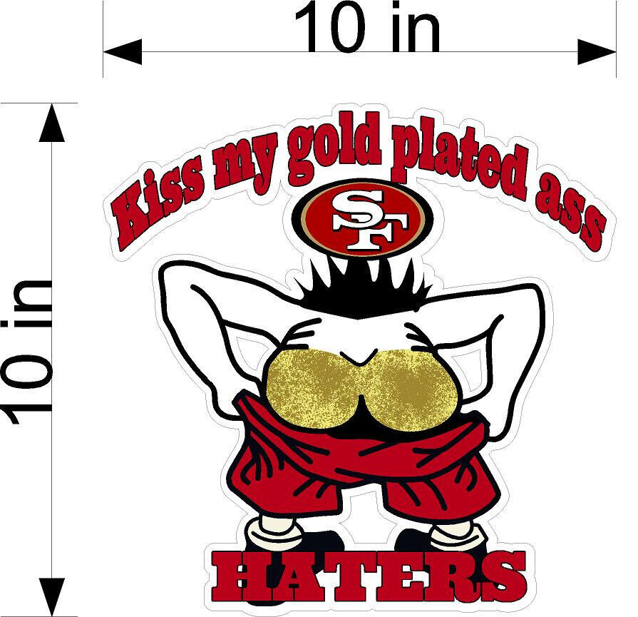 SAN FRAN KISS MY GOLDEN DIECUT DECAL WINDOW BUMPER STICKER POLITICAL USA QTY 2