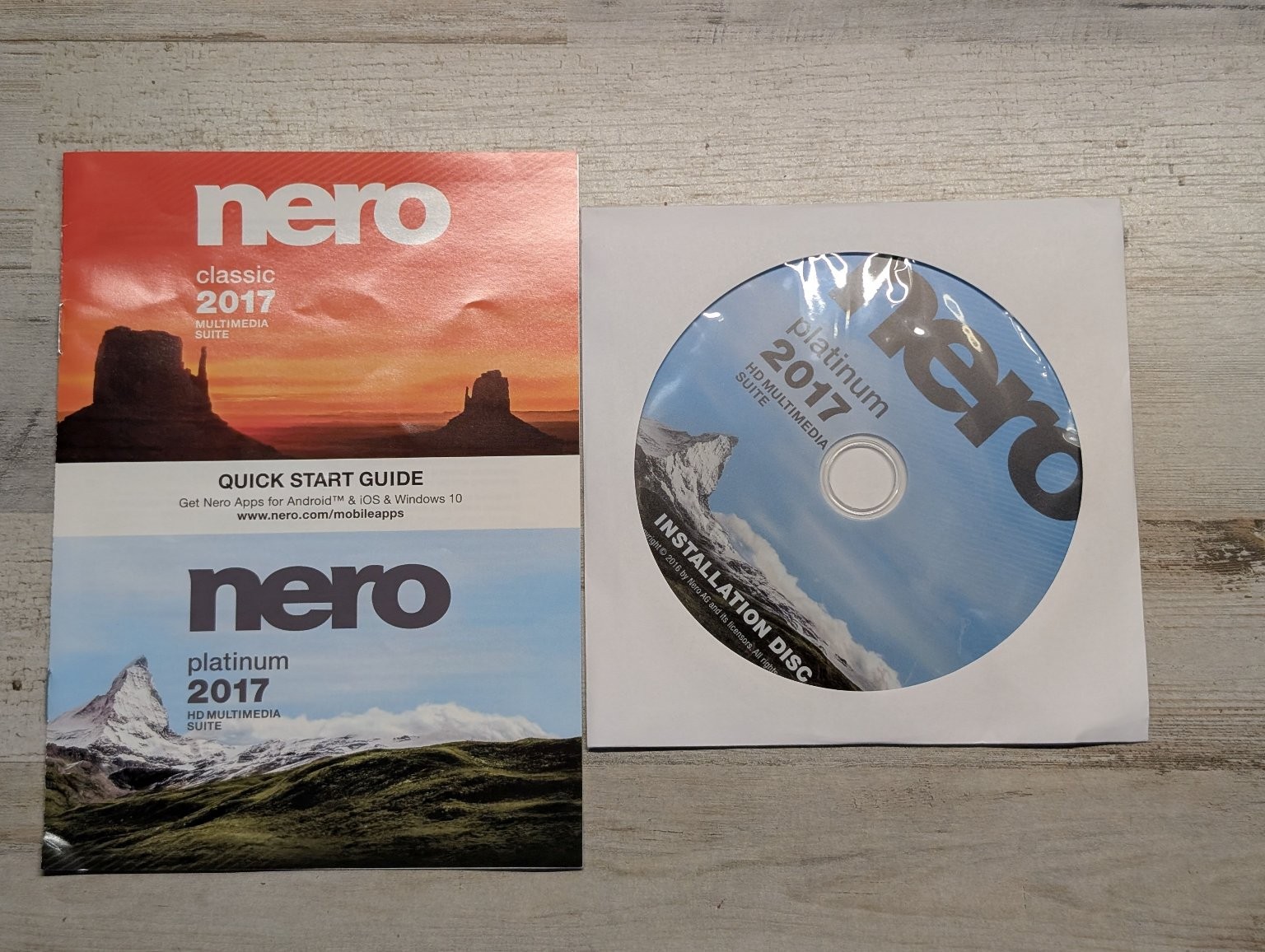 Nero Platinum 2017 HD Multimedia Suite PC Software Installation Disc w Guide