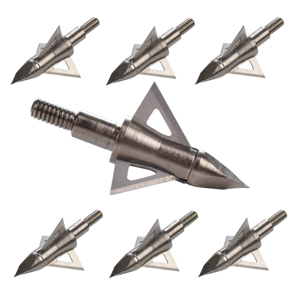 Bowhunting 100 Grain, 3 Blade Broadhead Steel Tips for Archery 100 grain