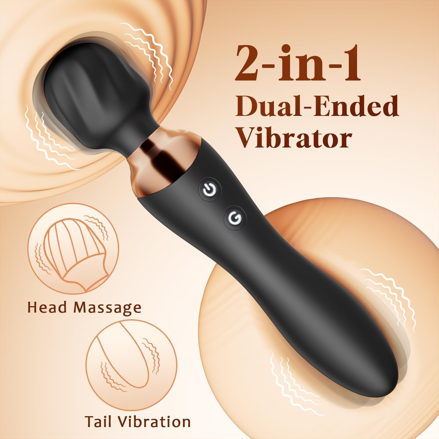 Dual Vibrator Dildo G-Spot Massage Wand Real Clit Stimulator Sex Toys for Women