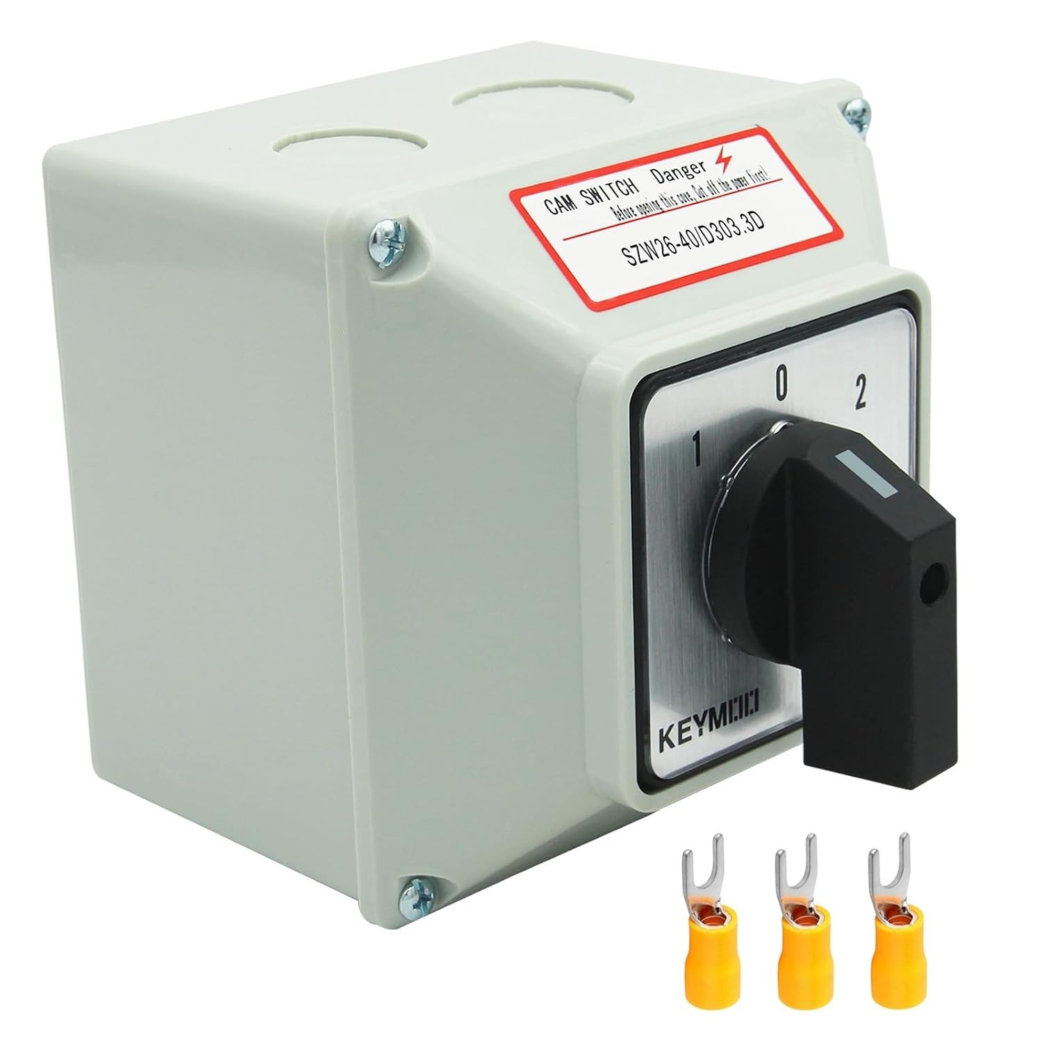 40A Rotary Changeover Switch IP65 3 Position 3 Phase Selector Switch Box Kit