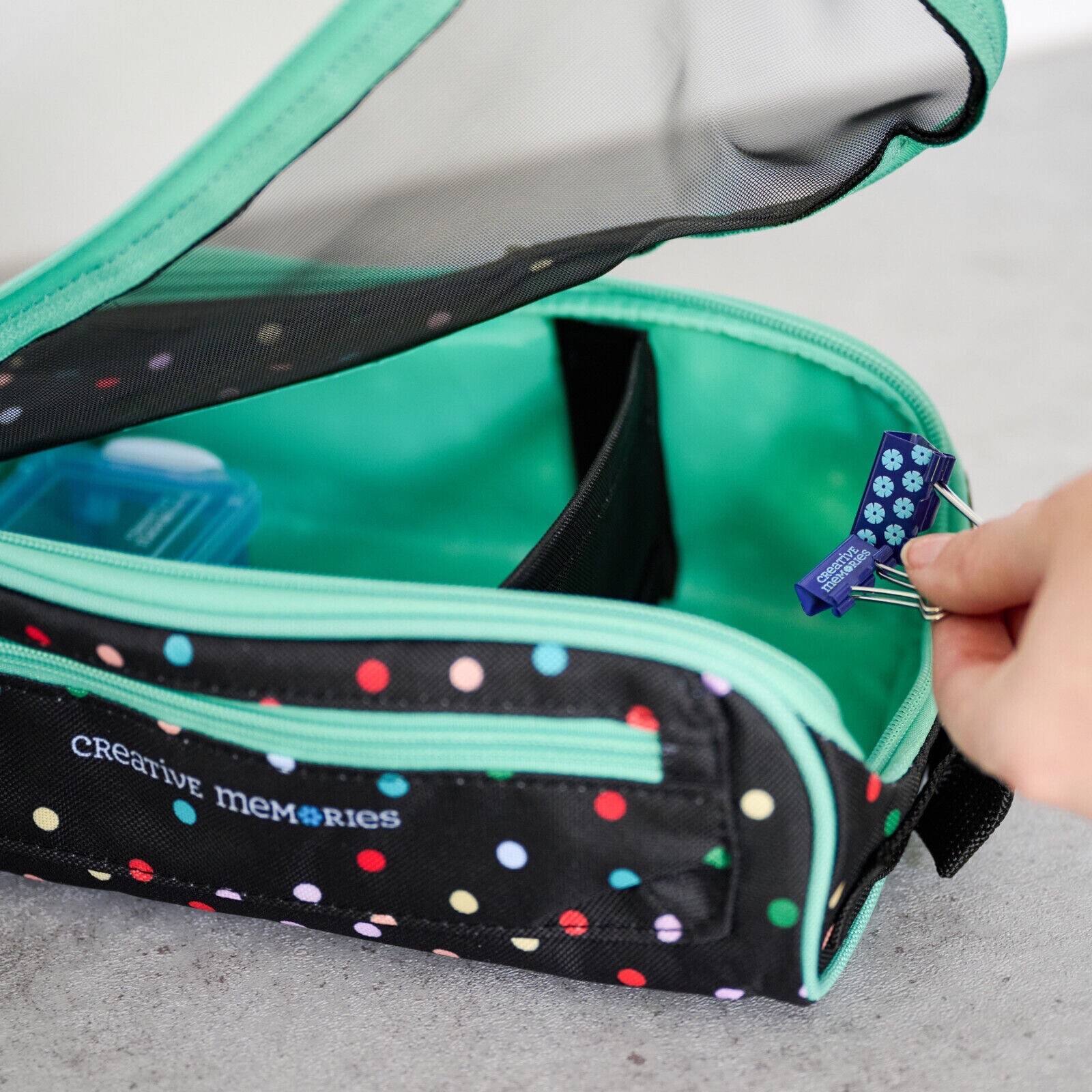Creative Memories Rainbow Dots Memory Mate Storage - Grab & Go Storage NEW