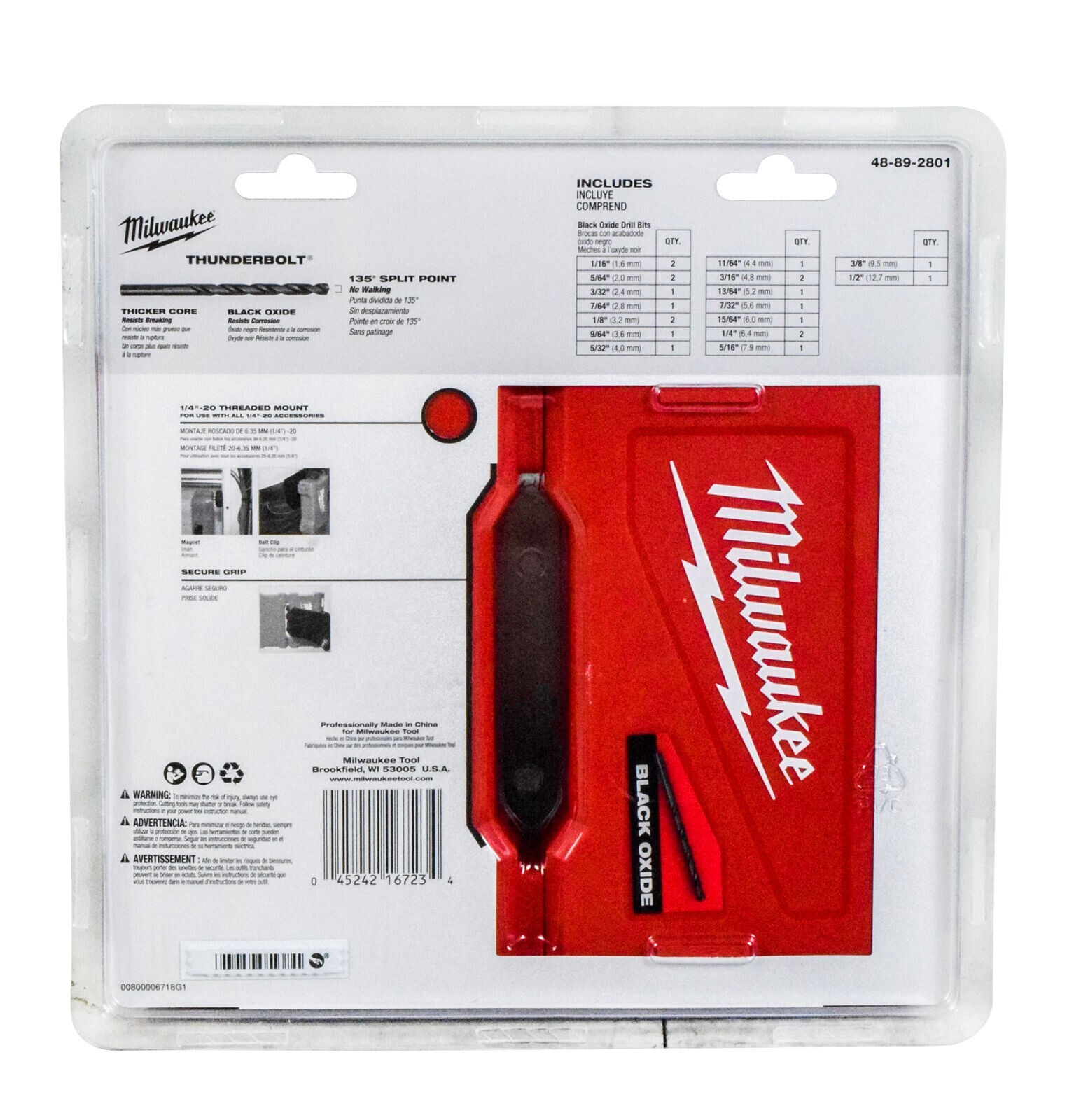 Milwaukee Thunderbolt Black Oxide Drill Bits - 21-Pc. Set, Model# 48-89-2801