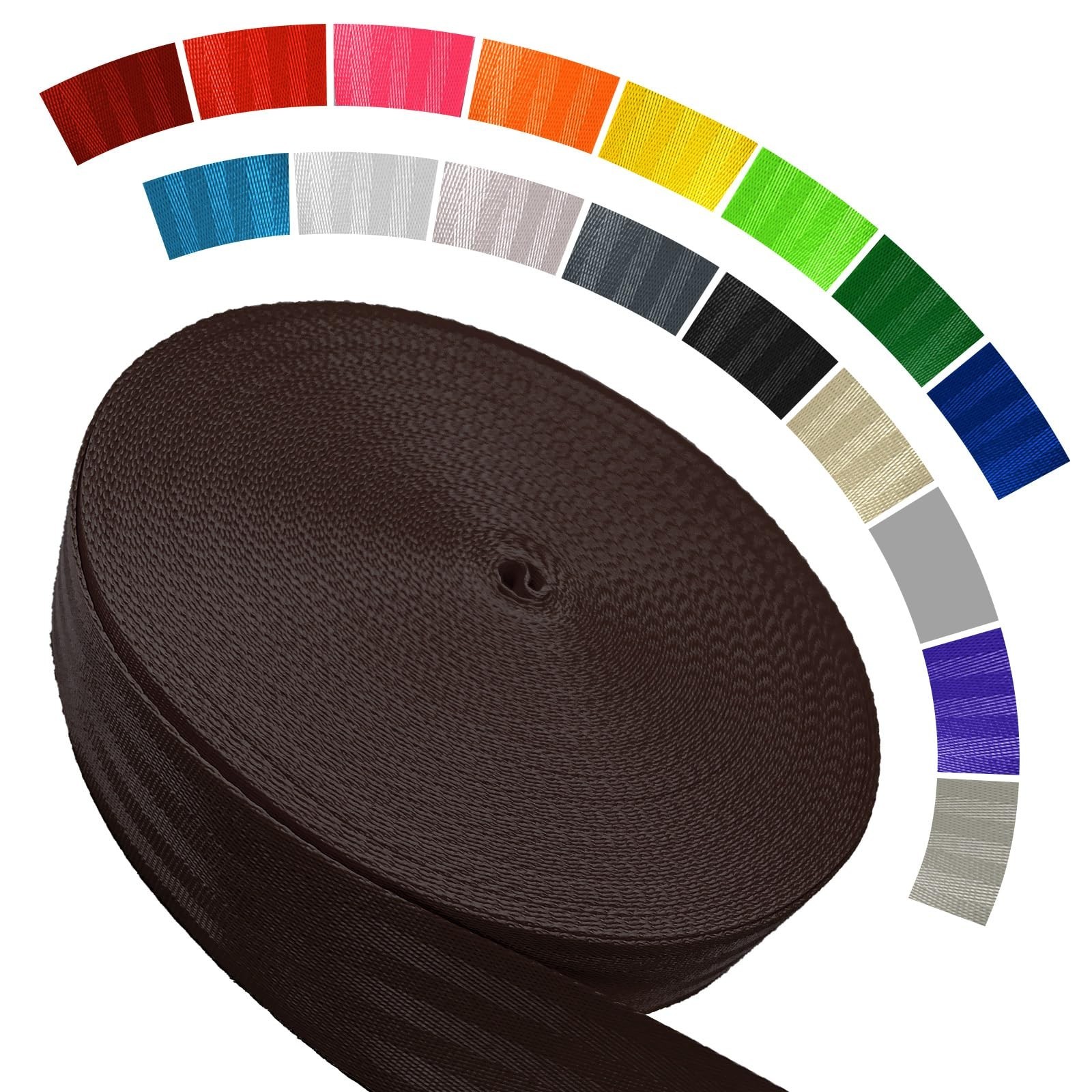 Polyester Webbing Strap 16+Colors – 1"&1.5"&1.9" – 16.5 25 33 55 Yar