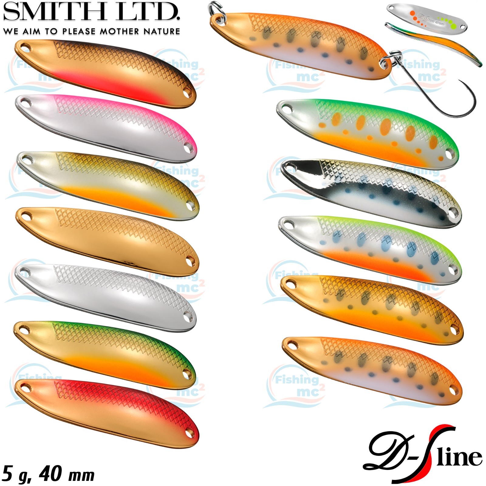 Smith D-S Line 5 g 40 mm Assorted Colors Trout Spoon