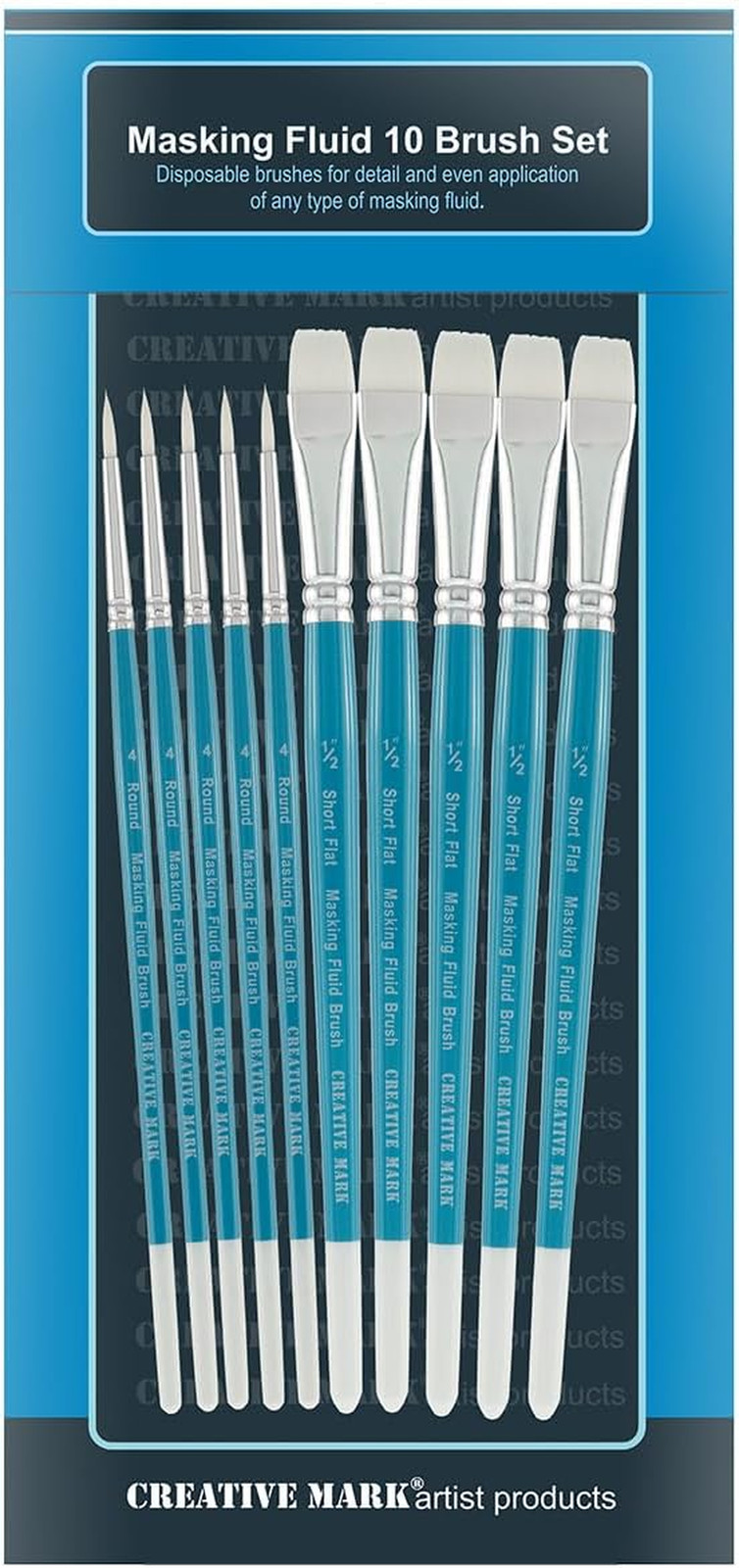 Masking Fluid Paint Brushes (Set of 10) - Watercolor Brushes Contains Synthetic