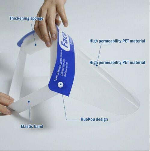 LOT 5 Safety Full Face Shield Guard Protector Mask Head Band Elastic Reusable