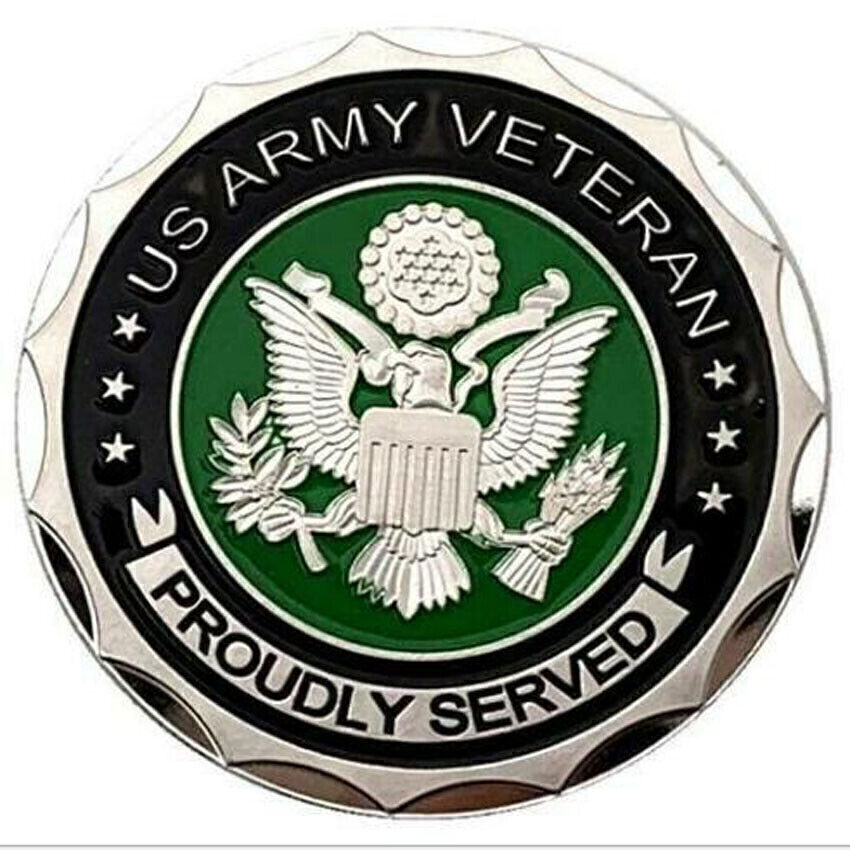Commemorative Coin Collectible Challenge US Proudly Served Military ARMY VETERAN