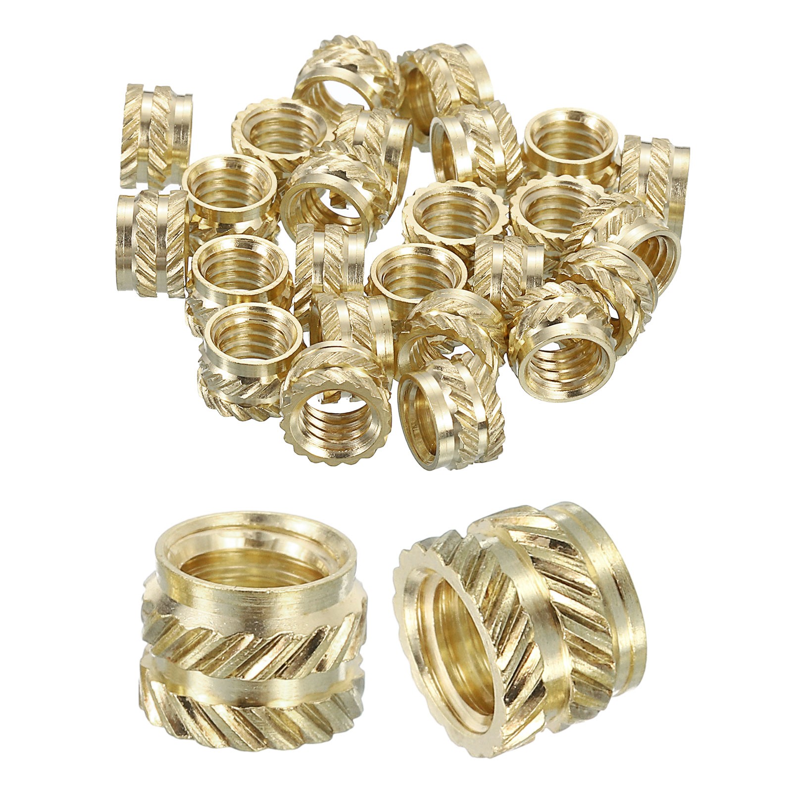 25pcs Knurled Insert Nuts M6 x 6mm x 8mm Brass Heat Set Insert Nuts