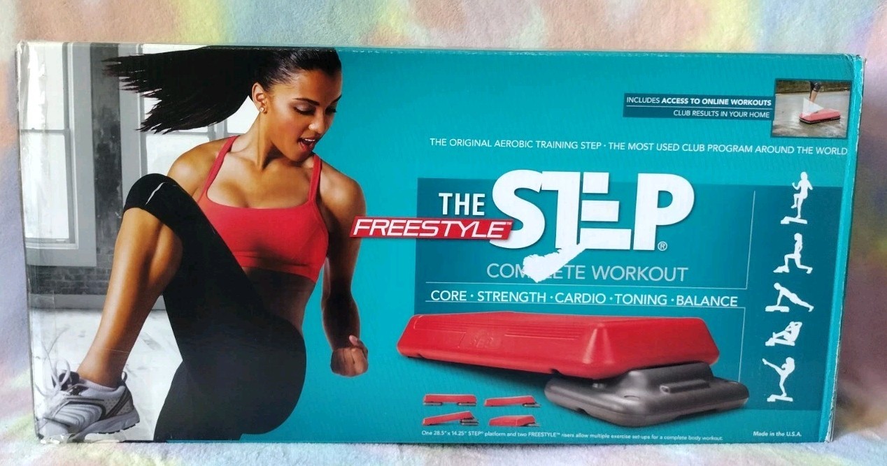 The Freestyle Step Complete Workout Aerobic Platform Stepper New, Open Box