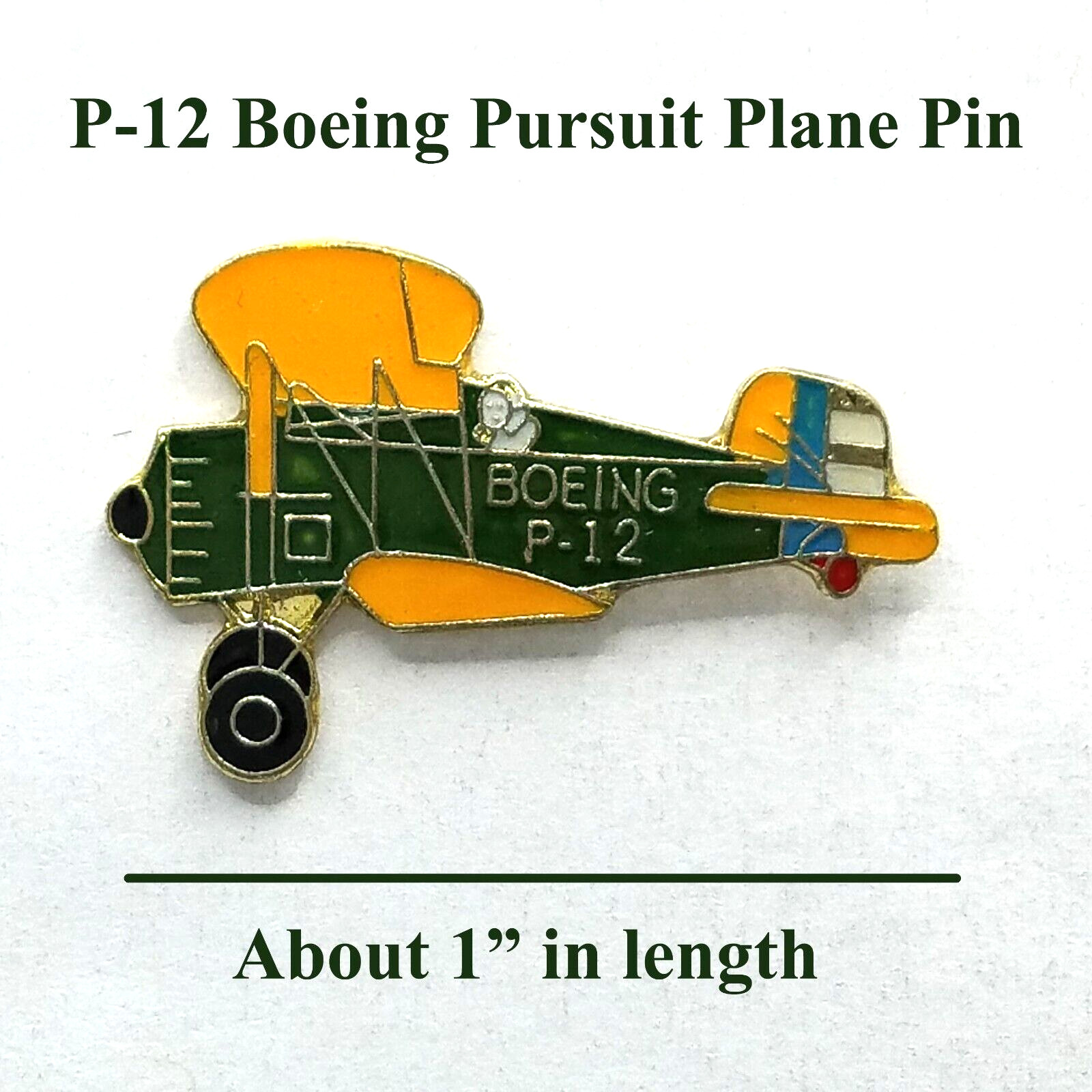 P-12  Pursuit Plane Boeing 1- Pin Army Air Corps Airplane - metal