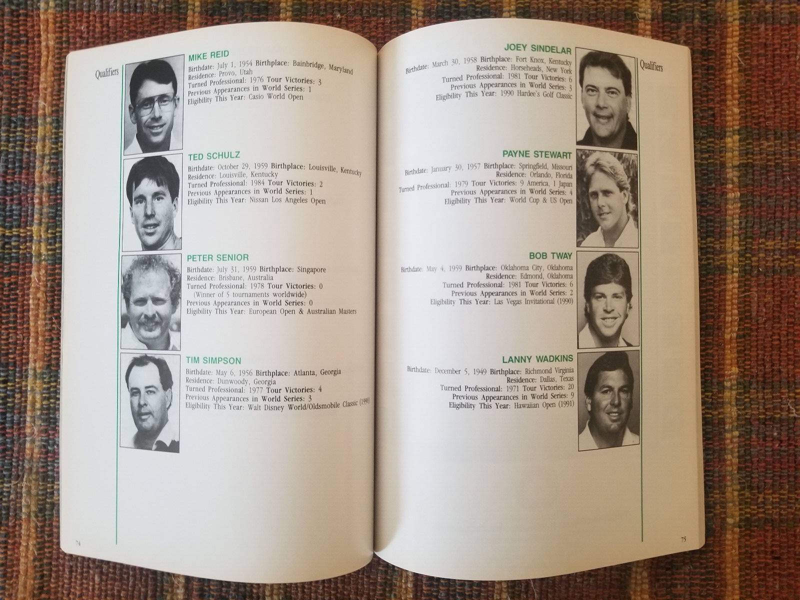 1991 NEC WORLD SERIES OF GOLF PROGRAM AKRON, OH - NICE SHAPE