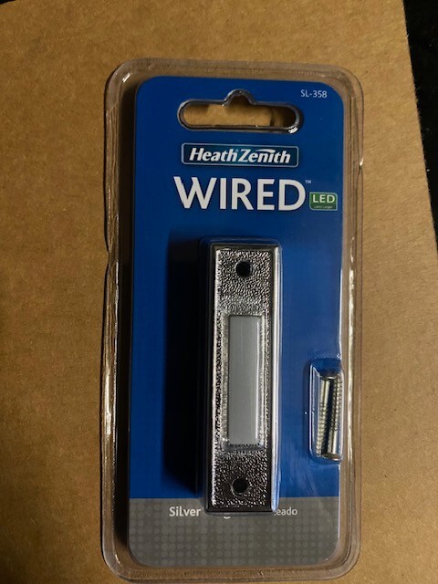 Heath Zenith Wired Silver Plastic LED Lighted Doorbell Push-Button SL-358-90 NEW