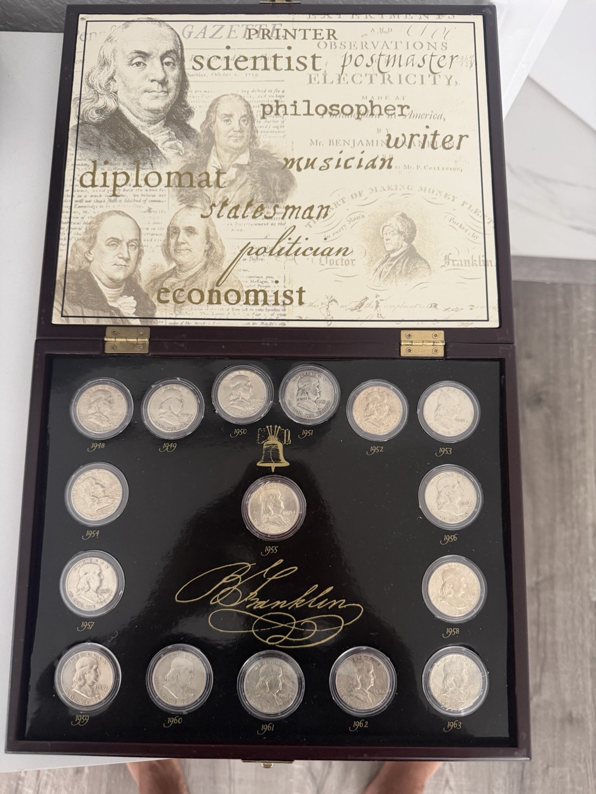 Benjamin Franklin Half Dollar Set of 16 Coins (90% Silver, ASW 5.79 ounces)