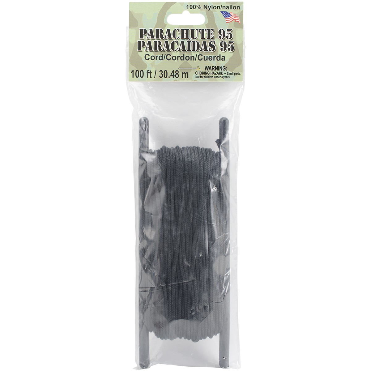 Pepperell Braiding Company Parachute Cord 1.9mmX100'-Black - 2 Pack