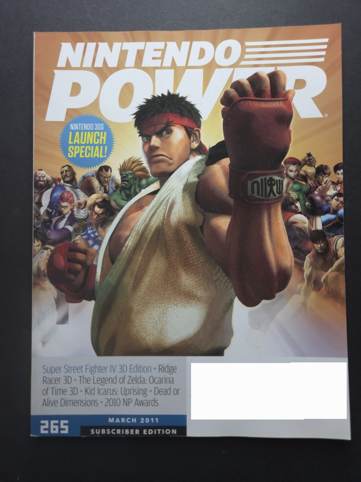 Nintendo Power Magazine Vol. #265, March 2011.  Super Street Fighter IV & Poster